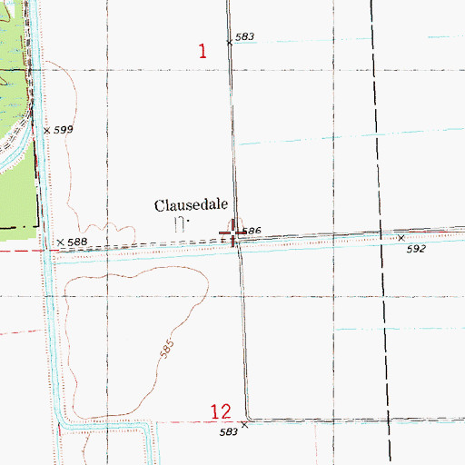 Topographic Map of Clausedale, MI