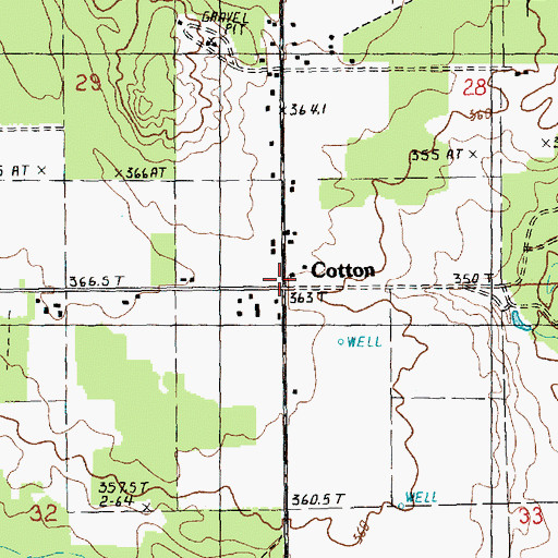 Topographic Map of Cotton, MI