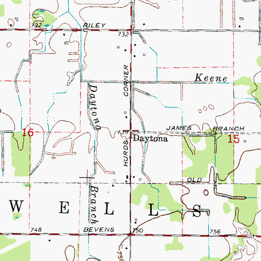 Topographic Map of Dayton, MI