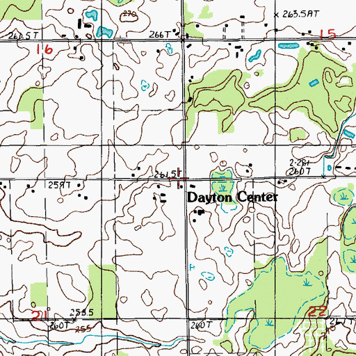 Topographic Map of Dayton Center, MI