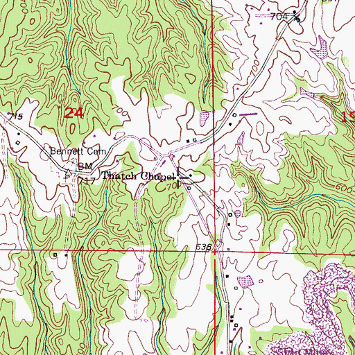 Topographic Map of Bennett Coal Bed Mine, AL