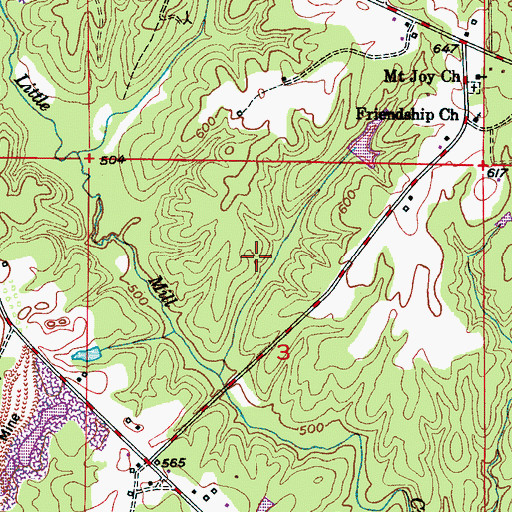 Topographic Map of Mill Creek Mine, AL