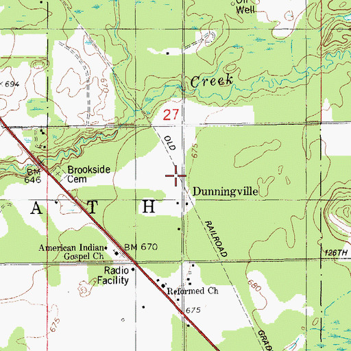 Topographic Map of Dunningville, MI