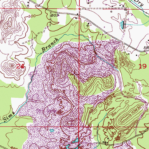 Topographic Map of Saragosa Mine, AL