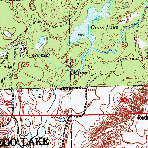 Topographic Map of Farrar Landing, MI