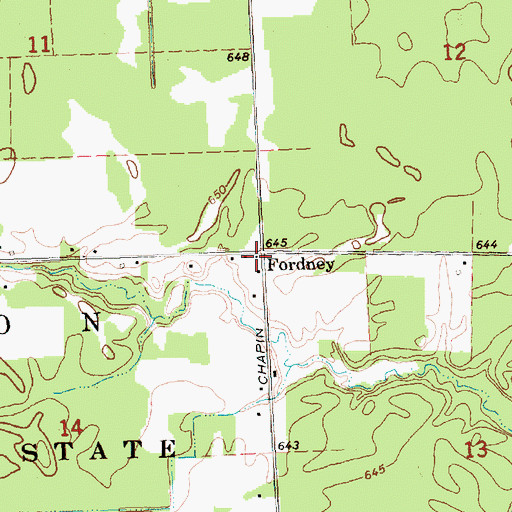 Topographic Map of Fordney, MI