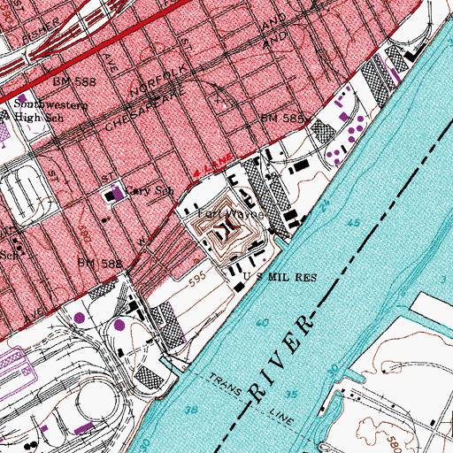 Topographic Map of Fort Wayne, MI