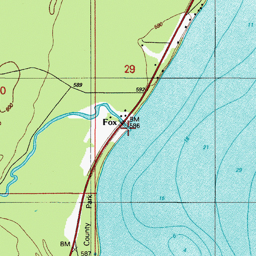Topographic Map of Fox, MI