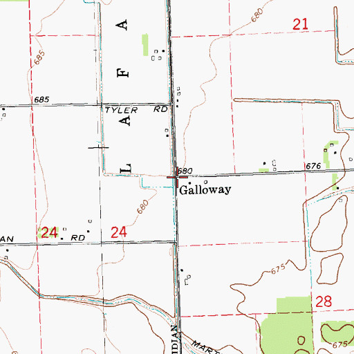 Topographic Map of Galloway, MI