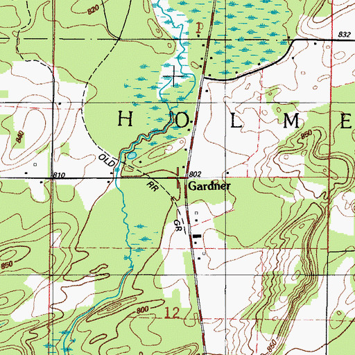 Topographic Map of Gardner, MI