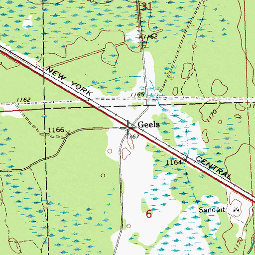 Topographic Map of Geels, MI