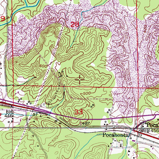 Topographic Map of Rock Slope Mine, AL