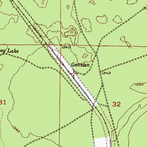 Topographic Map of Gentian, MI