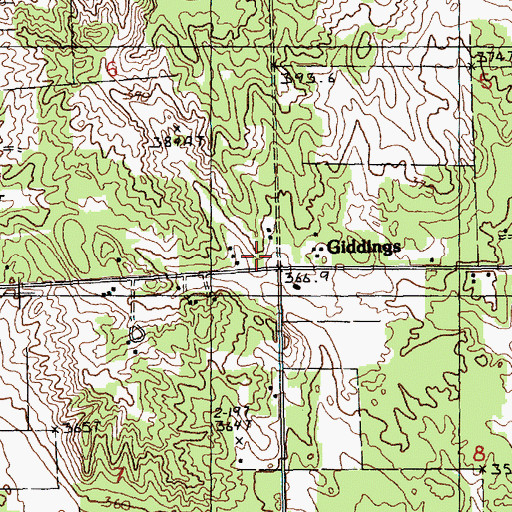 Topographic Map of Giddings, MI