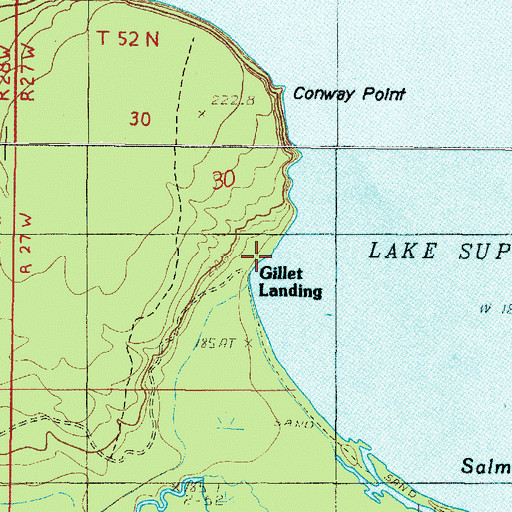 Topographic Map of Gillet Landing, MI