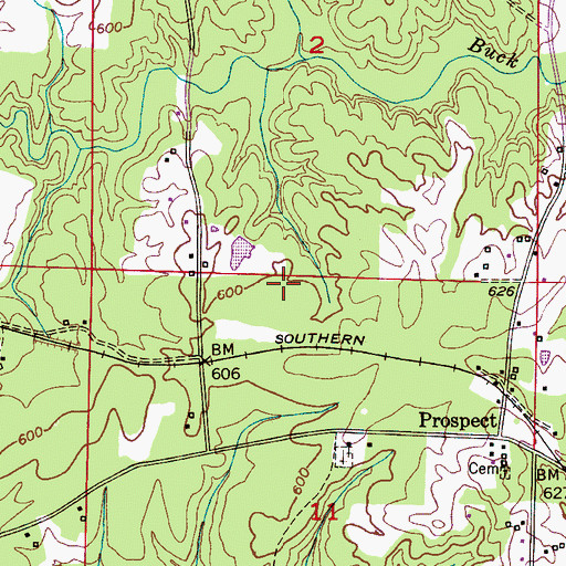 Topographic Map of Cedrum Mine, AL