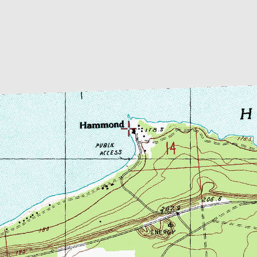 Topographic Map of Hammond, MI