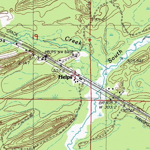Topographic Map of Helps, MI
