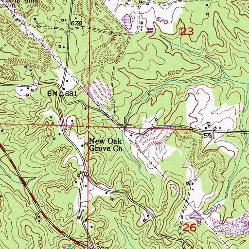 Topographic Map of Benson Push Mine, AL