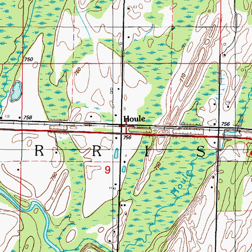 Topographic Map of Houle, MI