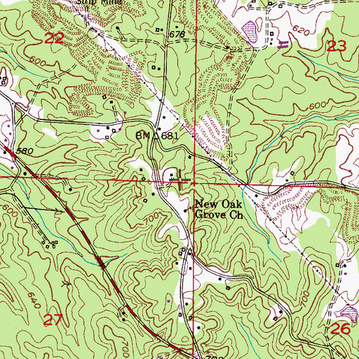 Topographic Map of Deepwater Black Creek Mine, AL