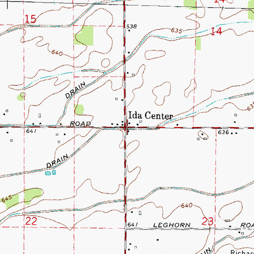 Topographic Map of Ida Center, MI