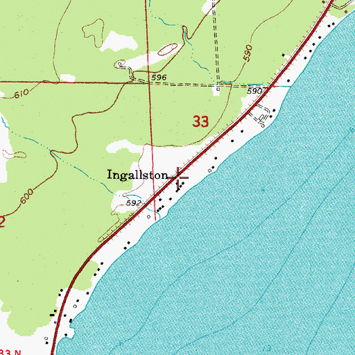 Topographic Map of Ingallston, MI
