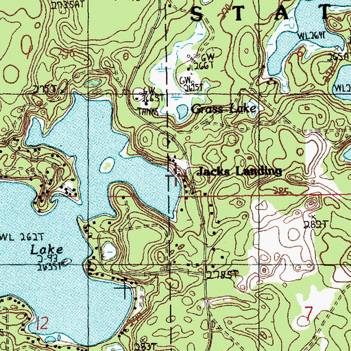 Topographic Map of Jacks Landing, MI