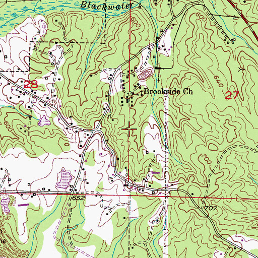 Topographic Map of Pocahontas Mine, AL