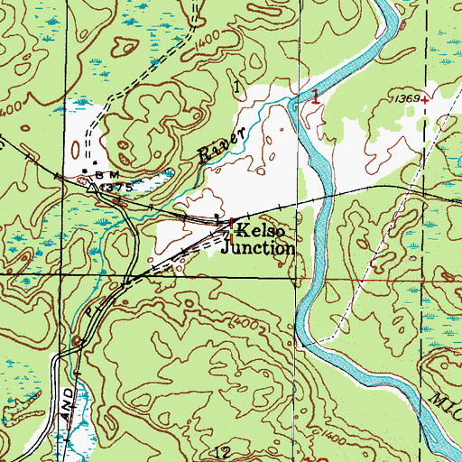Topographic Map of Kelso Junction, MI