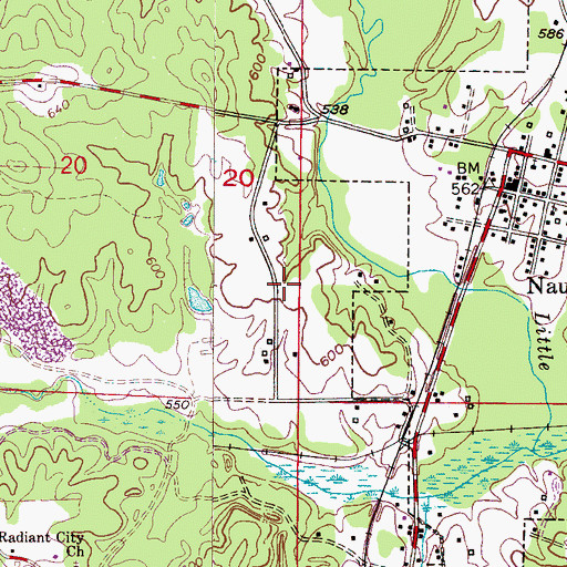 Topographic Map of Tupelo Drift Mine, AL