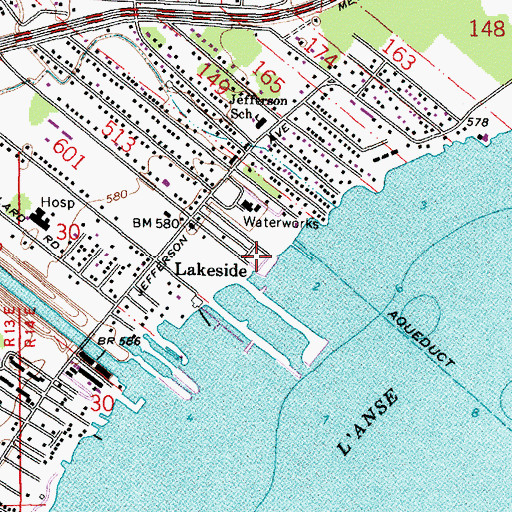 Topographic Map of Lakeside, MI