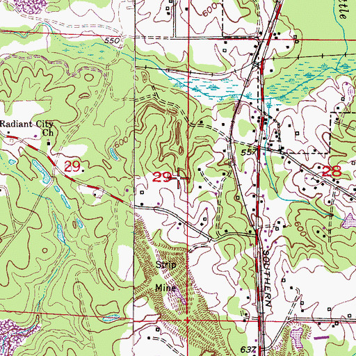 Topographic Map of Sterling Mine, AL