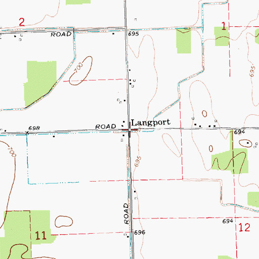 Topographic Map of Langport, MI