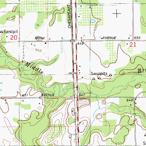 Topographic Map of Lee, MI