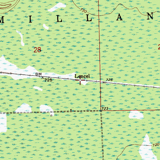 Topographic Map of Lencel, MI