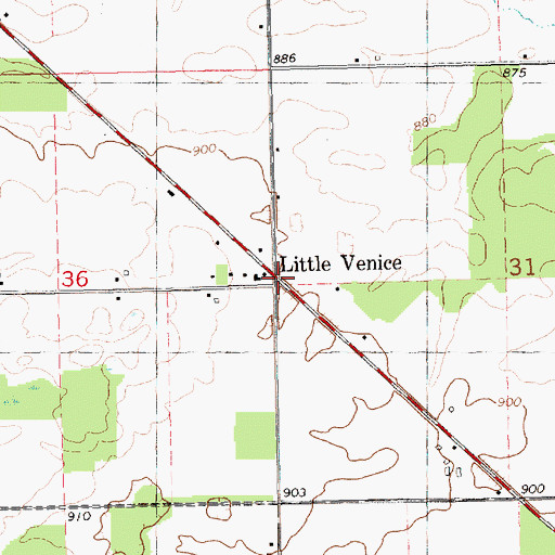 Topographic Map of Little Venice, MI