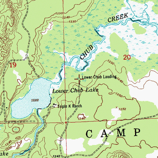 Topographic Map of Lower Chub Landing, MI