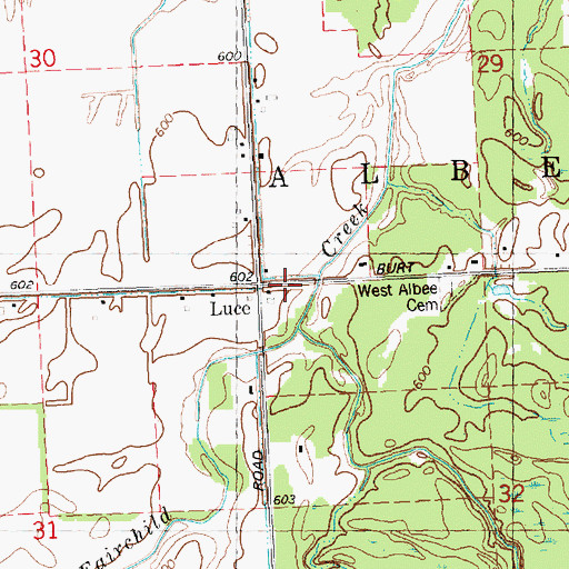 Topographic Map of Luce, MI