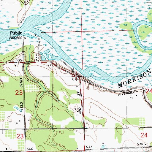 Topographic Map of Macks Landing, MI
