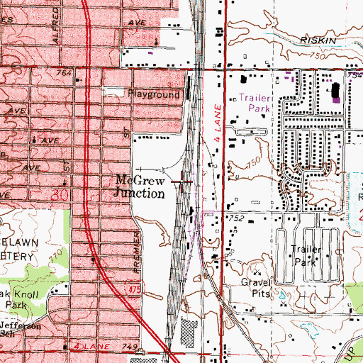 Topographic Map of McGrew Junction, MI