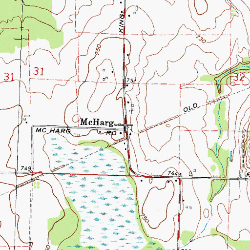 Topographic Map of McHarg, MI