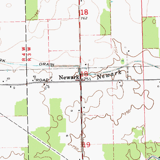 Topographic Map of Newark, MI