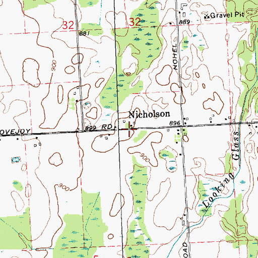 Topographic Map of Nicholson, MI