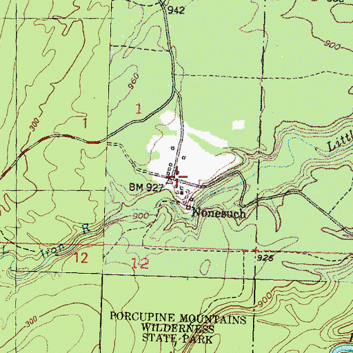 Topographic Map of Nonesuch, MI