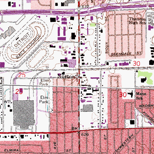 Topographic Map of Norton, MI