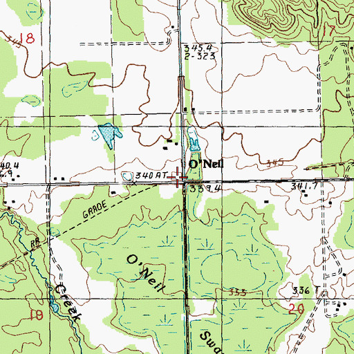 Topographic Map of O'Neil, MI