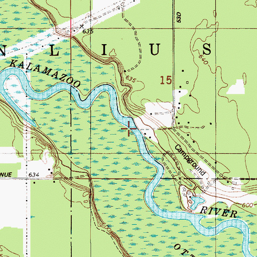 Topographic Map of Old Squaw Skin Landing (historical), MI