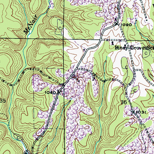 Topographic Map of Kirby Store (historical), AL