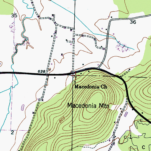 Topographic Map of Macedonia Cemetery, AL